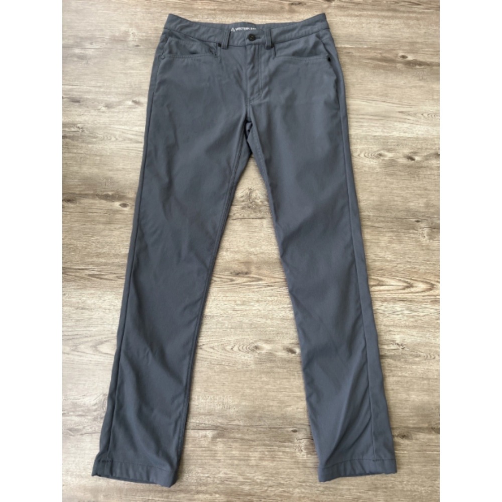 Western Rise AT Slim Pant Mens 30x31 Gray Slim Fit Performance Travel Chino